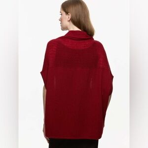 Le Bon Marche 100% Cashmere Luxury Sweater Vest Cranberry Red Oversized S M L